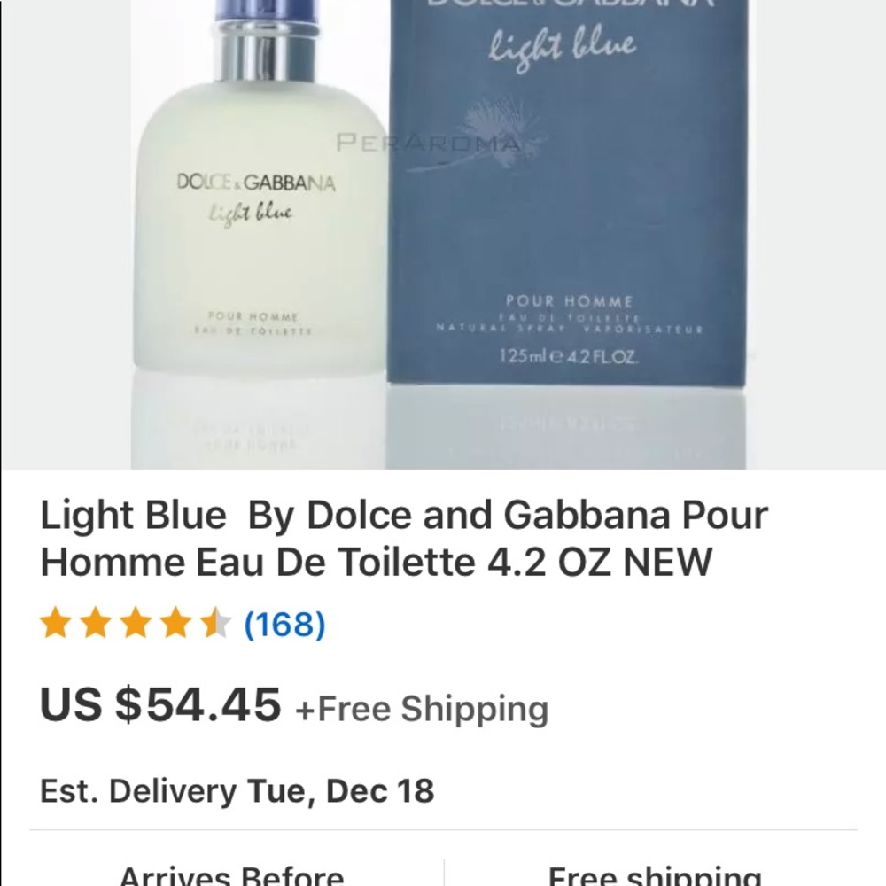 Dolce and Gabbana Light Blue for Men